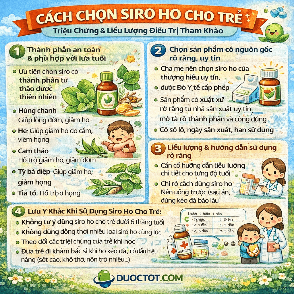 CÁCH CHỌN SIRÔ HO CHO TRẺ EM